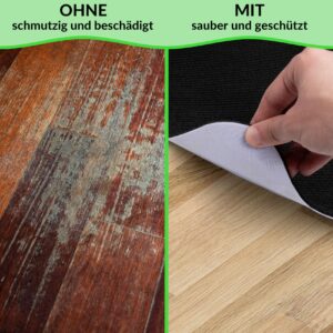 Bodenschutzmatte Teppich Bürostuhlunterlage Schreibtischstuhlunterlage selbsthaftend Nemesis Schwarz