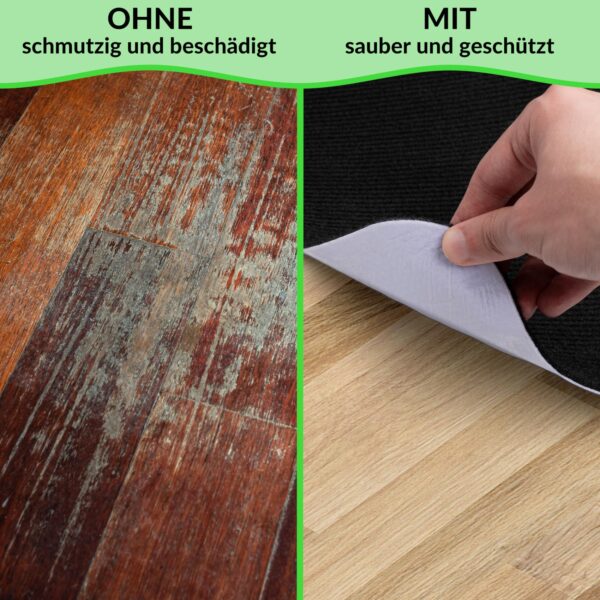 Bodenschutzmatte Teppich Bürostuhlunterlage Schreibtischstuhlunterlage selbsthaftend Nemesis Schwarz