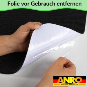 Selbsthaftende Bodenmatte Teppich Antirutsch-Matte Bodenbelag rutschfest in Meterware Schwarz Nemesis