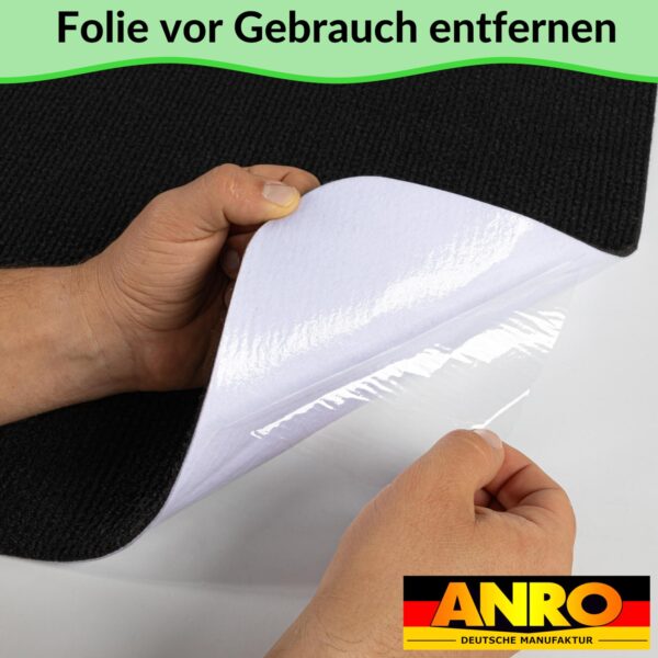 Selbsthaftende Bodenmatte Teppich Antirutsch-Matte Bodenbelag rutschfest in Meterware Schwarz Nemesis