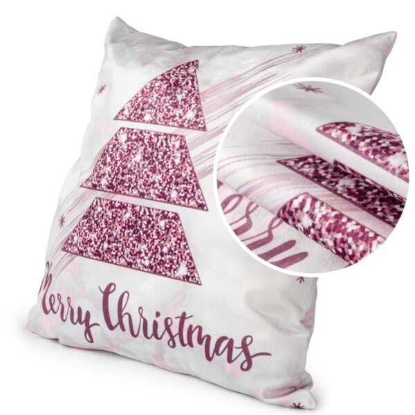 Weihnachtskissen Kissenhülle Weihnachten Kissen Dekokissen mit & ohne Füllung 45x45cm Weihnachtsbaum Rosa