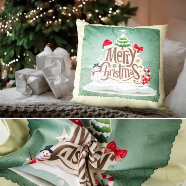 Weihnachtskissen Kissenhülle Weihnachten Kissen Dekokissen mit & ohne Füllung 45x45cm Weihnachtsbaum Grün