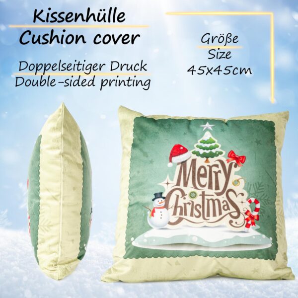 Weihnachtskissen Kissenhülle Weihnachten Kissen Dekokissen mit & ohne Füllung 45x45cm Weihnachtsbaum Grün