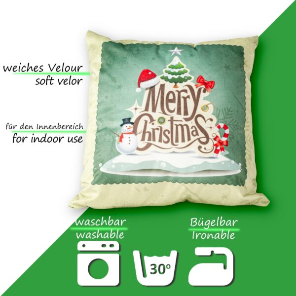 Weihnachtskissen Kissenhülle Weihnachten Kissen Dekokissen mit & ohne Füllung 45x45cm Weihnachtsbaum Grün