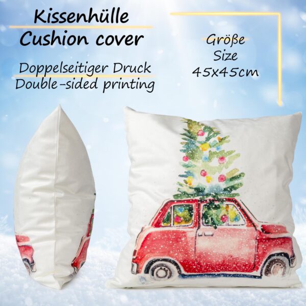 Weihnachtskissen Kissenhülle Weihnachten Kissen Dekokissen mit & ohne Füllung 45x45cm Auto