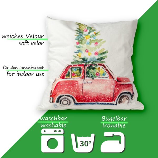 Weihnachtskissen Kissenhülle Weihnachten Kissen Dekokissen mit & ohne Füllung 45x45cm Auto