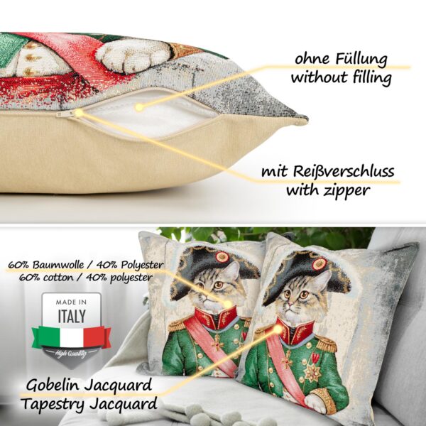 Kissenhülle Gobelin Kissen Jacquard Sofakissen Dekokissen mit & ohne Füllung 45x45cm Napoleon