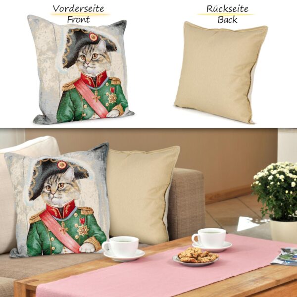 Kissenhülle Gobelin Kissen Jacquard Sofakissen Dekokissen mit & ohne Füllung 45x45cm Napoleon