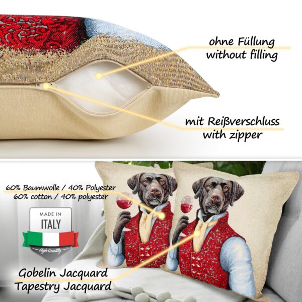 Kissenhülle Gobelin Kissen Jacquard Sofakissen Dekokissen mit & ohne Füllung 45x45cm Labrador
