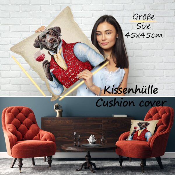 Kissenhülle Gobelin Kissen Jacquard Sofakissen Dekokissen mit & ohne Füllung 45x45cm Labrador