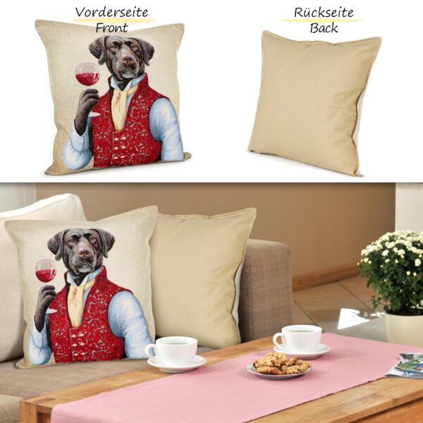 Kissenhülle Gobelin Kissen Jacquard Sofakissen Dekokissen mit & ohne Füllung 45x45cm Labrador