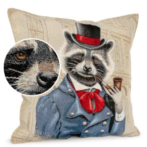 Kissenhülle Gobelin Kissen Jacquard Sofakissen Dekokissen mit & ohne Füllung 45x45cm Dachs