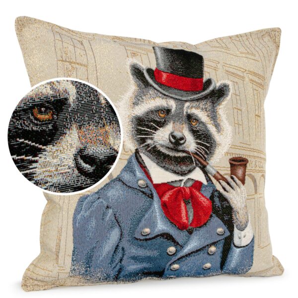 Kissenhülle Gobelin Kissen Jacquard Sofakissen Dekokissen mit & ohne Füllung 45x45cm Dachs