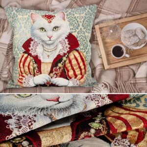 Kissenhülle Gobelin Kissen Jacquard Sofakissen Dekokissen mit & ohne Füllung 45x45cm Königin