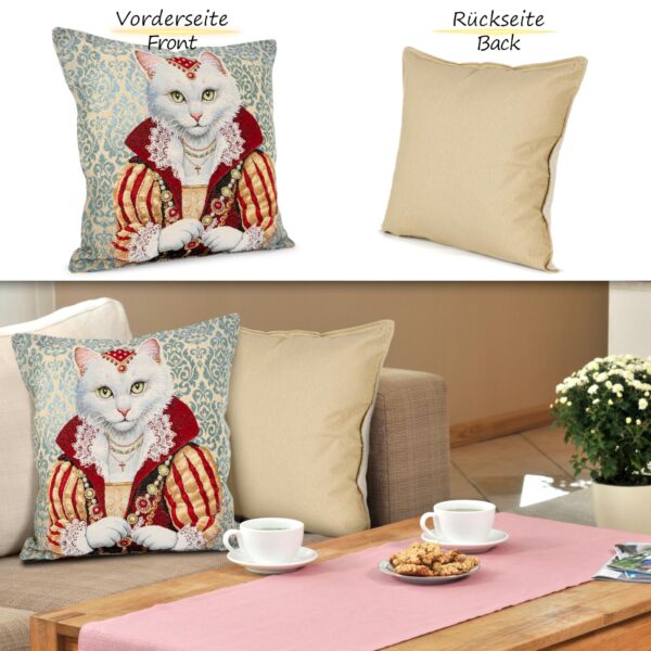 Kissenhülle Gobelin Kissen Jacquard Sofakissen Dekokissen mit & ohne Füllung 45x45cm Königin