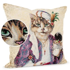 Kissenhülle Gobelin Kissen Jacquard Sofakissen Dekokissen mit & ohne Füllung 45x45cm Sultan