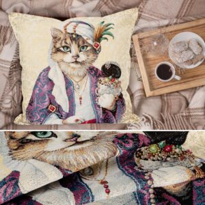 Kissenhülle Gobelin Kissen Jacquard Sofakissen Dekokissen mit & ohne Füllung 45x45cm Sultan