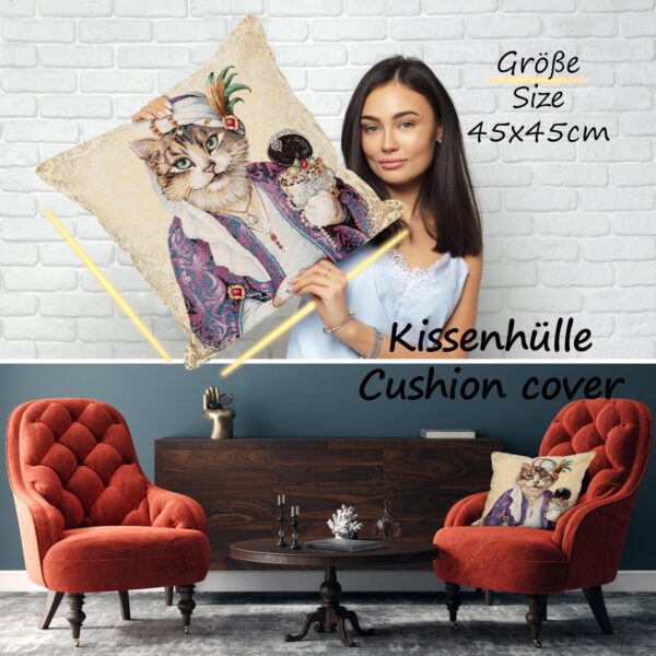 Kissenhülle Gobelin Kissen Jacquard Sofakissen Dekokissen mit & ohne Füllung 45x45cm Sultan