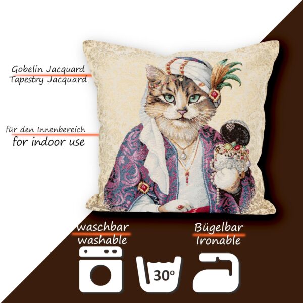 Kissenhülle Gobelin Kissen Jacquard Sofakissen Dekokissen mit & ohne Füllung 45x45cm Sultan