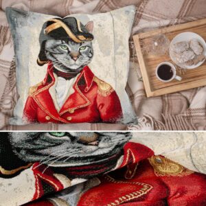Kissenhülle Gobelin Kissen Jacquard Sofakissen Dekokissen mit & ohne Füllung 45x45cm Offizier