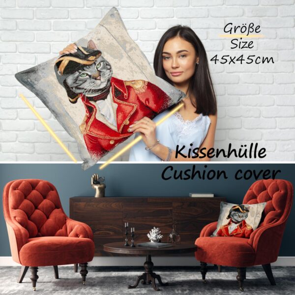 Kissenhülle Gobelin Kissen Jacquard Sofakissen Dekokissen mit & ohne Füllung 45x45cm Offizier