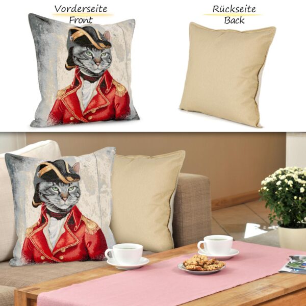 Kissenhülle Gobelin Kissen Jacquard Sofakissen Dekokissen mit & ohne Füllung 45x45cm Offizier