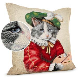 Kissenhülle Gobelin Kissen Jacquard Sofakissen Dekokissen mit & ohne Füllung 45x45cm Maler