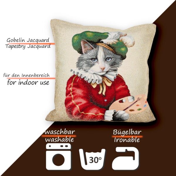 Kissenhülle Gobelin Kissen Jacquard Sofakissen Dekokissen mit & ohne Füllung 45x45cm Maler