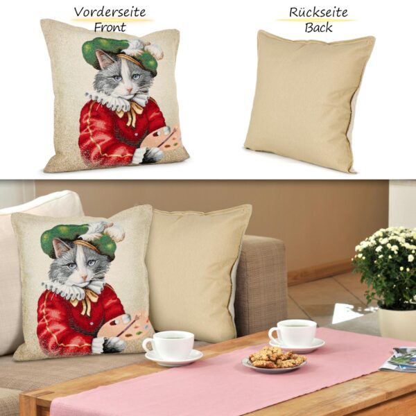 Kissenhülle Gobelin Kissen Jacquard Sofakissen Dekokissen mit & ohne Füllung 45x45cm Maler