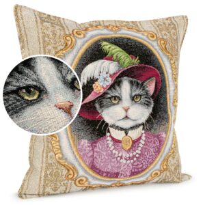 Kissenhülle Gobelin Kissen Jacquard Sofakissen Dekokissen mit & ohne Füllung 45x45cm Milady
