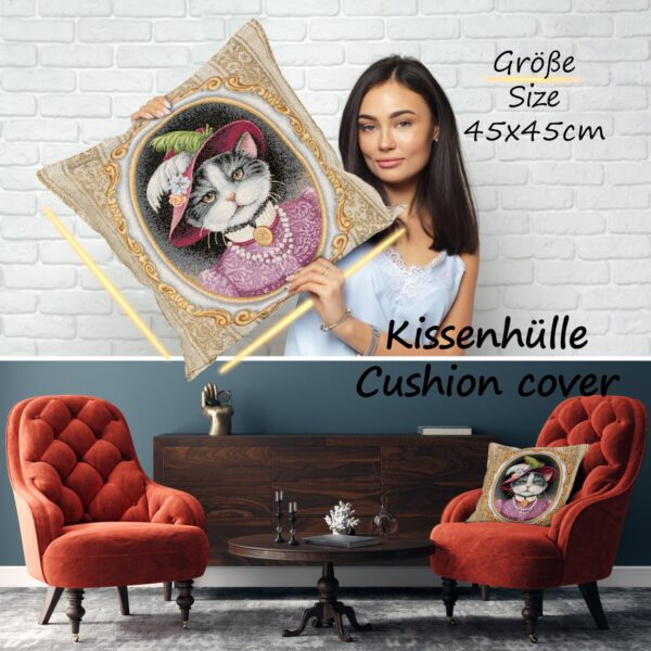 Kissenhülle Gobelin Kissen Jacquard Sofakissen Dekokissen mit & ohne Füllung 45x45cm Milady