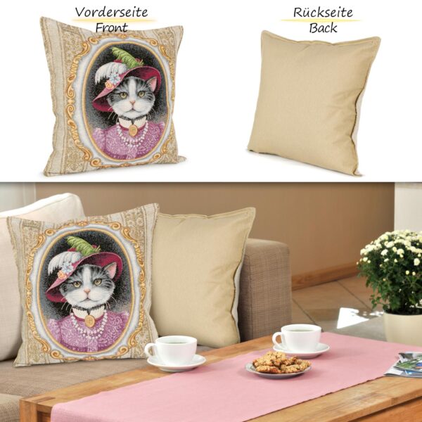 Kissenhülle Gobelin Kissen Jacquard Sofakissen Dekokissen mit & ohne Füllung 45x45cm Milady