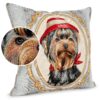 Kissenhülle Gobelin Kissen Jacquard Sofakissen Dekokissen mit & ohne Füllung 45x45cm Terrier