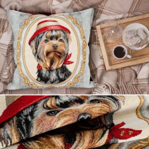 Kissenhülle Gobelin Kissen Jacquard Sofakissen Dekokissen mit & ohne Füllung 45x45cm Terrier