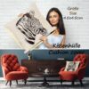 Kissenhülle Gobelin Kissen Jacquard Sofakissen Dekokissen mit & ohne Füllung 45x45cm Zebra