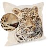 Kissenhülle Gobelin Kissen Jacquard Sofakissen Dekokissen mit & ohne Füllung 45x45cm Leopard