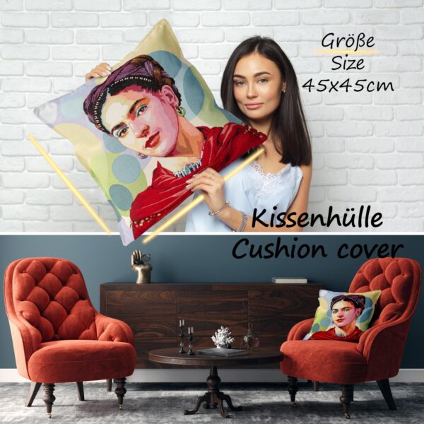 Gobelin Dekokissen Stars Zierkissen Sofakissen Kissenbezug mit & ohne Füllung 45x45cm Frida Kahlo