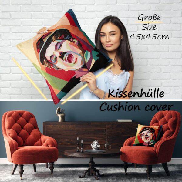 Gobelin Dekokissen Stars Zierkissen Sofakissen Kissenbezug mit & ohne Füllung 45x45cm Charlie Chaplin