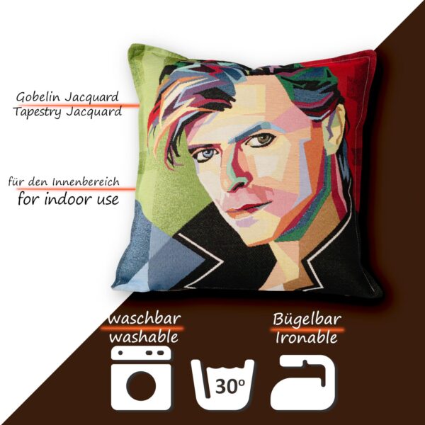 Gobelin Dekokissen Stars Zierkissen Sofakissen Kissenbezug mit & ohne Füllung 45x45cm David Bowie