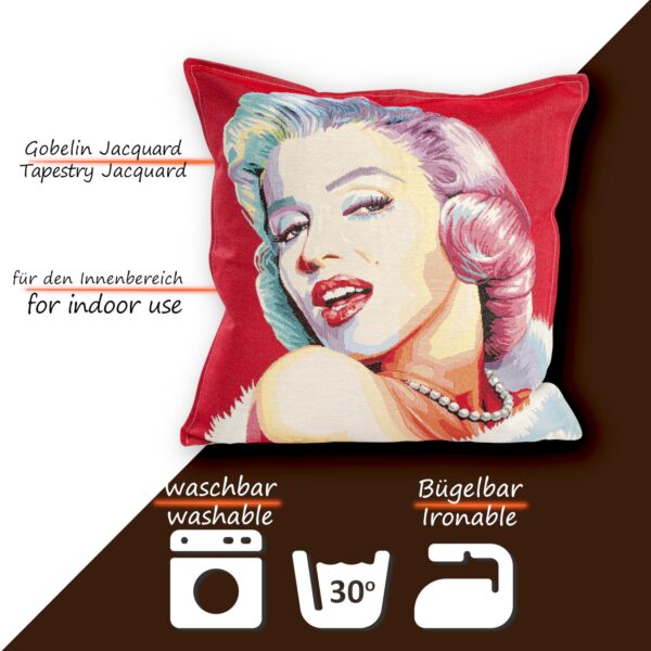 Gobelin Dekokissen Stars Zierkissen Sofakissen Kissenbezug mit & ohne Füllung 45x45cm Marilyn Monroe