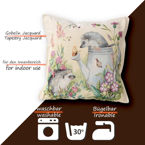 Gobelin Dekokissen Landhaus Vintage Sofakissen mit & ohne Füllung 45x45cm Igelpaar
