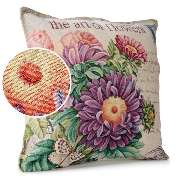 Gobelin Dekokissen Landhaus Vintage Sofakissen mit & ohne Füllung 45x45cm Blumen