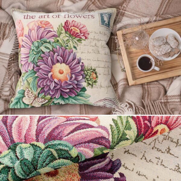 Gobelin Dekokissen Landhaus Vintage Sofakissen mit & ohne Füllung 45x45cm Blumen