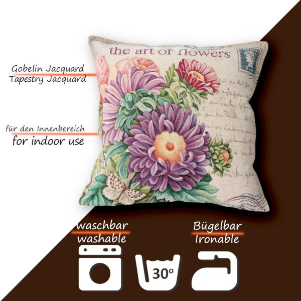 Gobelin Dekokissen Landhaus Vintage Sofakissen mit & ohne Füllung 45x45cm Blumen