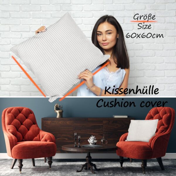 Cord Kissen Kissenbezug Sofakissen Cord Dekokissen Kissenhülle mit & ohne Füllung 4 Größen Weiß