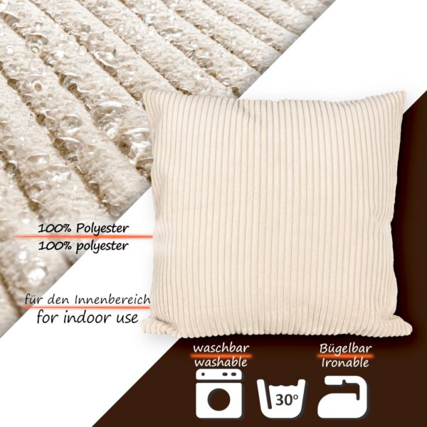 Cord Kissen Kissenbezug Sofakissen Cord Dekokissen Kissenhülle mit & ohne Füllung 4 Größen Creme