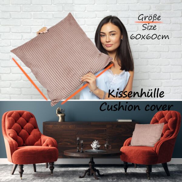 Cord Kissen Kissenbezug Sofakissen Cord Dekokissen Kissenhülle mit & ohne Füllung 4 Größen Altrosa