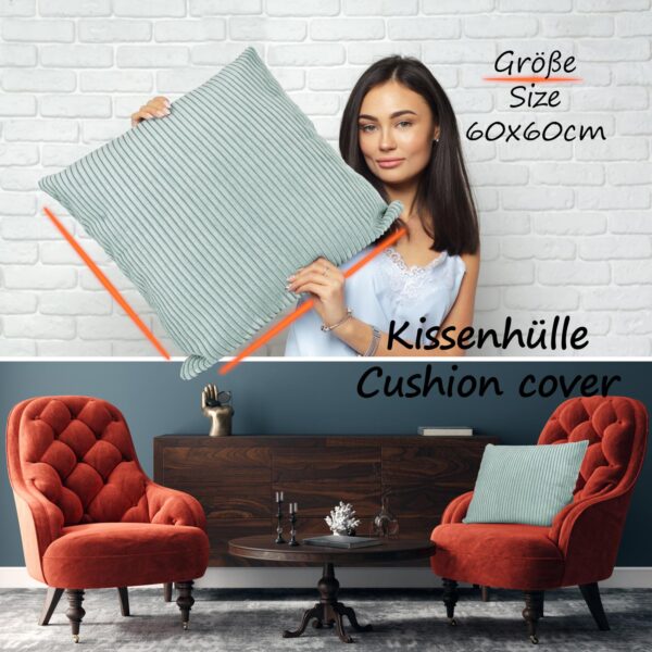 Cord Kissen Kissenbezug Sofakissen Cord Dekokissen Kissenhülle mit & ohne Füllung 4 Größen Helltürkis