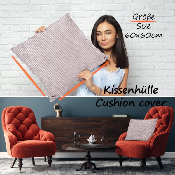 Cord Kissen Kissenbezug Sofakissen Cord Dekokissen Kissenhülle mit & ohne Füllung 4 Größen Grau