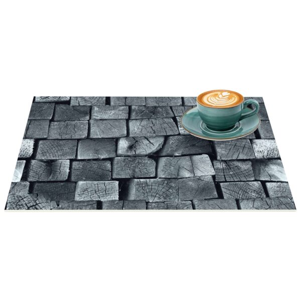 Platzdeckchen Tischset Platzset abwaschbar Tischmatte PVC Platzmatte Holz Anthrazit 30x45cm